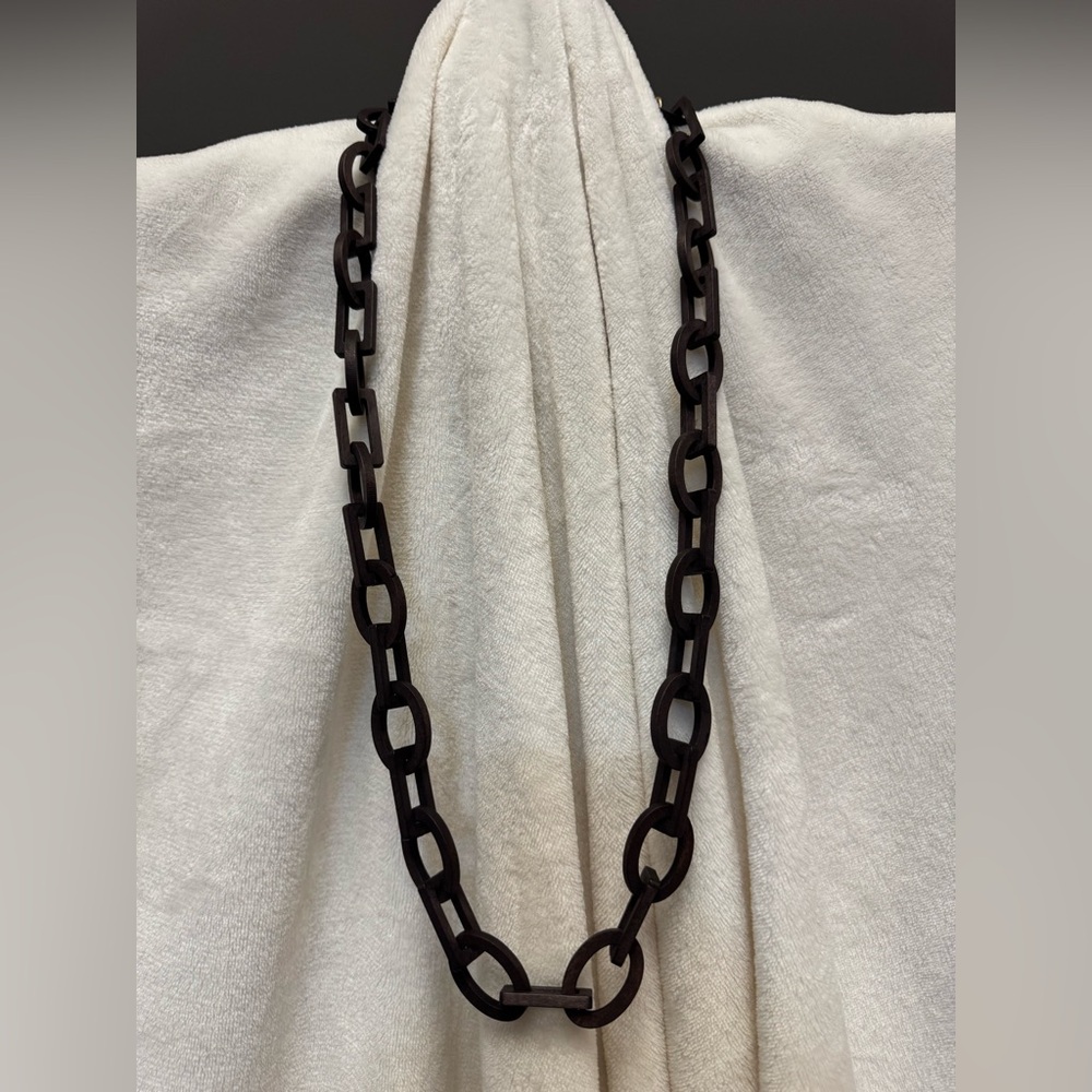 Marlyn Schiff Brown Wood Chain Necklace